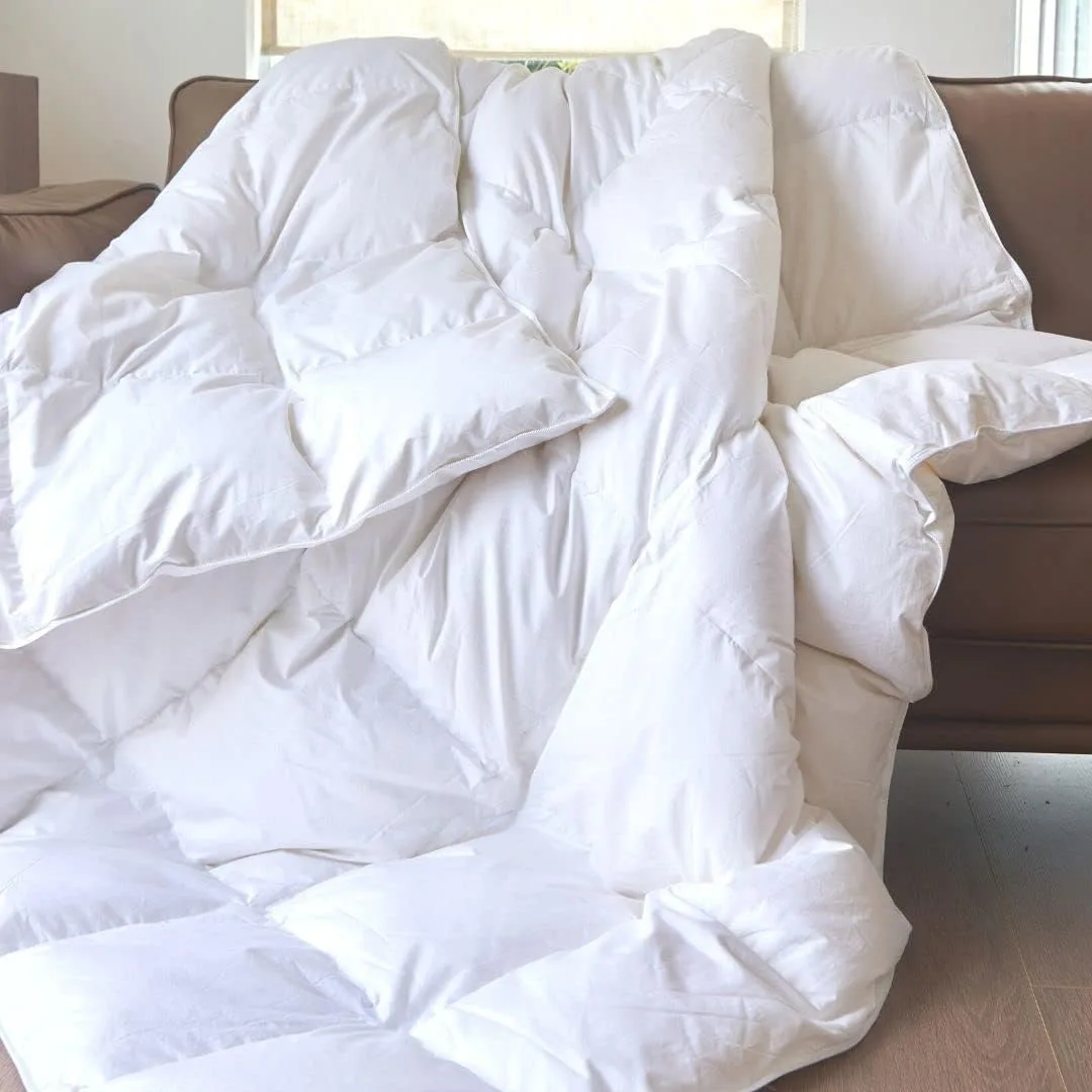 Royal Elite Goose Feather Down Comforter Queen Size-Made in Canada White Goose Feather Duvet