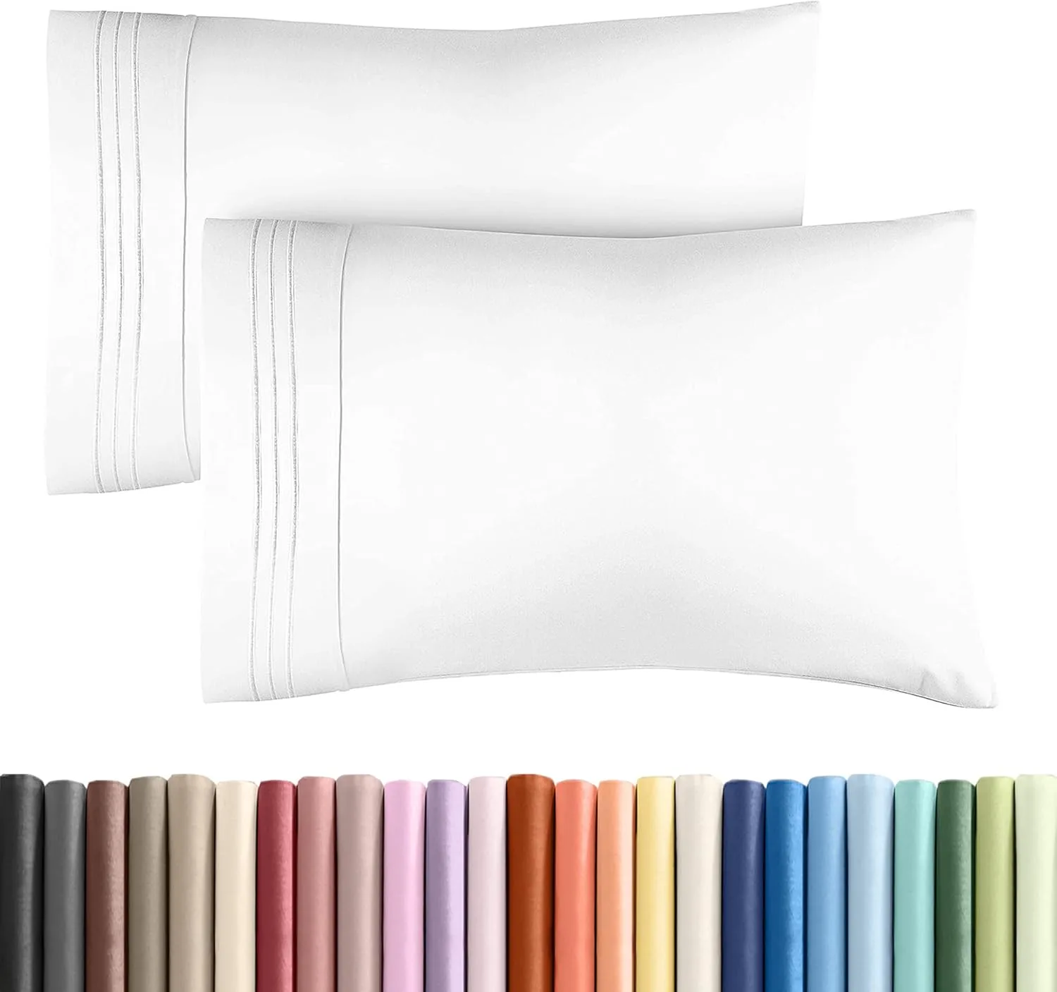 King Pillow Cases Set of 2 - Ultra Soft Hotel Quality Pillowcase Covers
