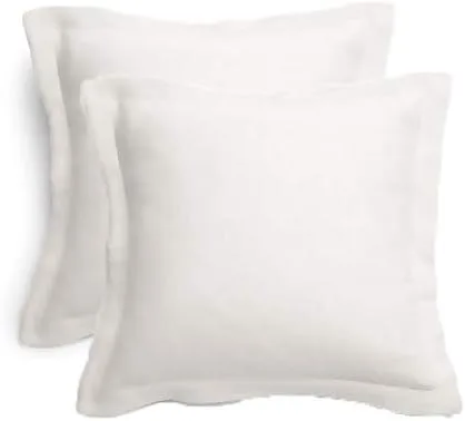 Taoson 2pcs/Set 100% Cotton 300 Thread Count 26 x 26 European Square Pillow Shams Envelope Style