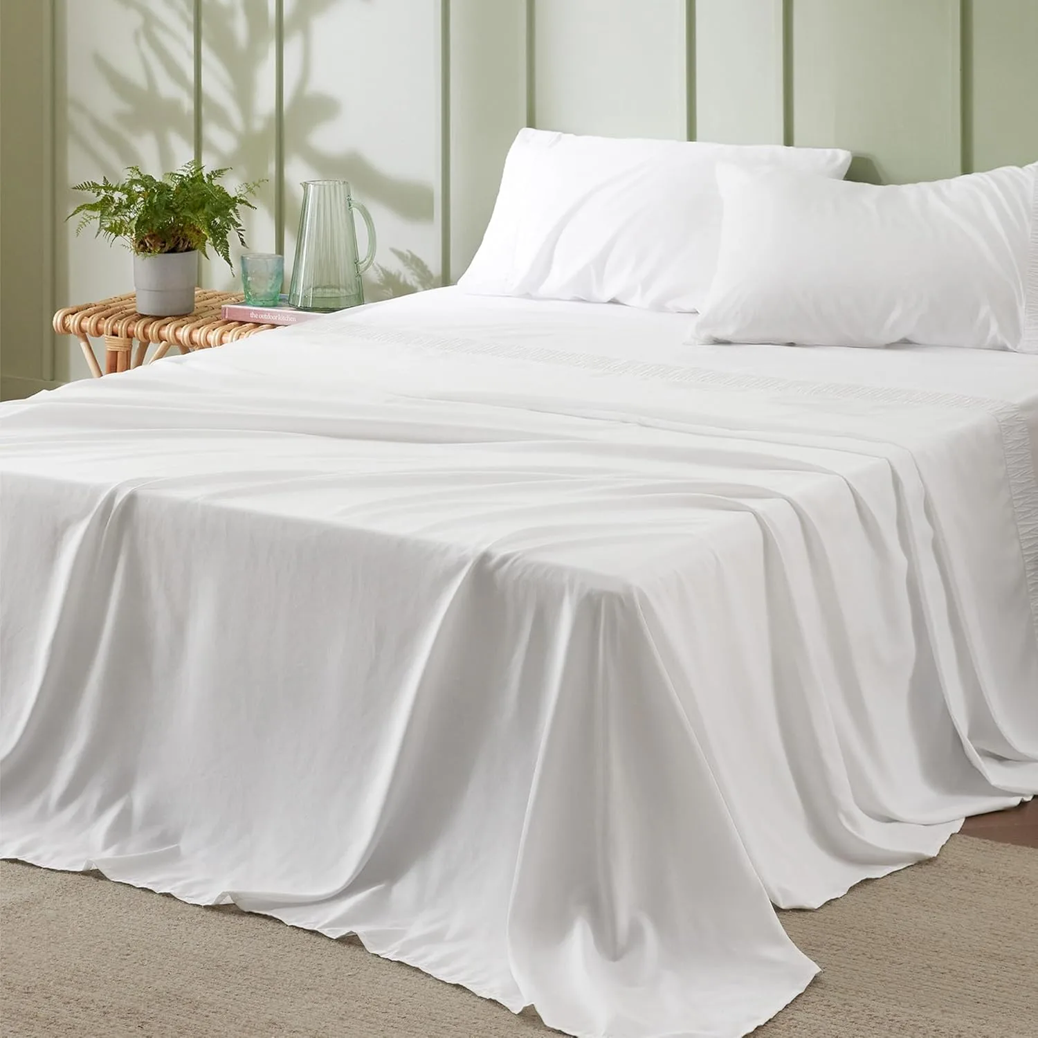 Bedsure Queen Sheet Set - 4 Pieces Soft Queen Size Sheets