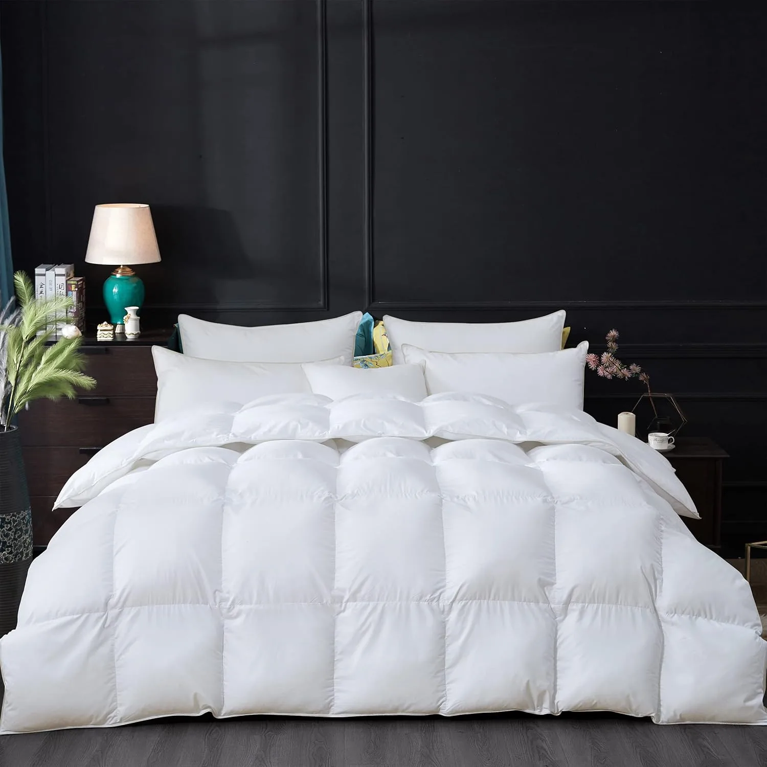 Egyptian Cotton Luxurious All-Season California King Size Goose Down Comforter Duvet Insert