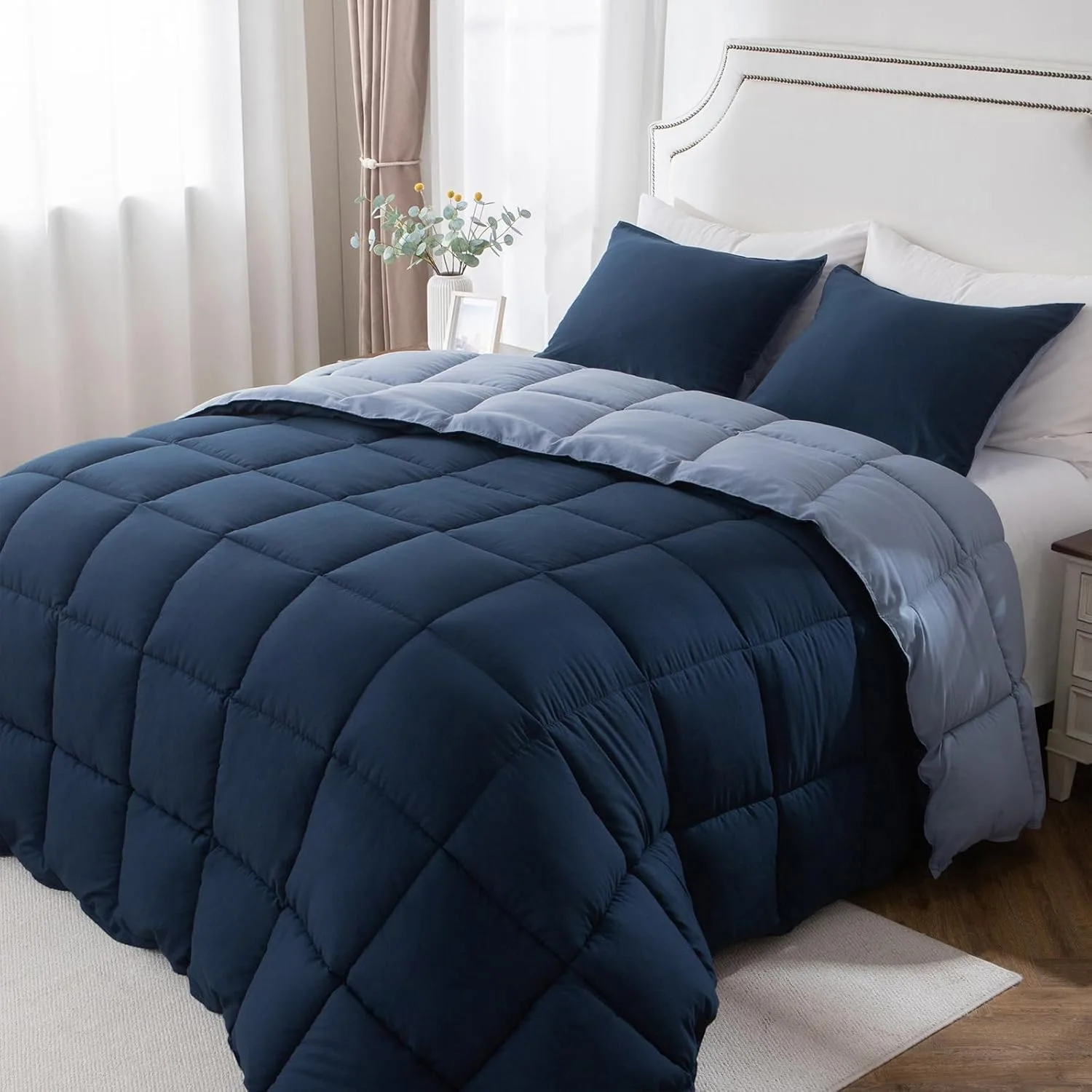 Kasentex Queen Comforter Set – Reversible Dual Color