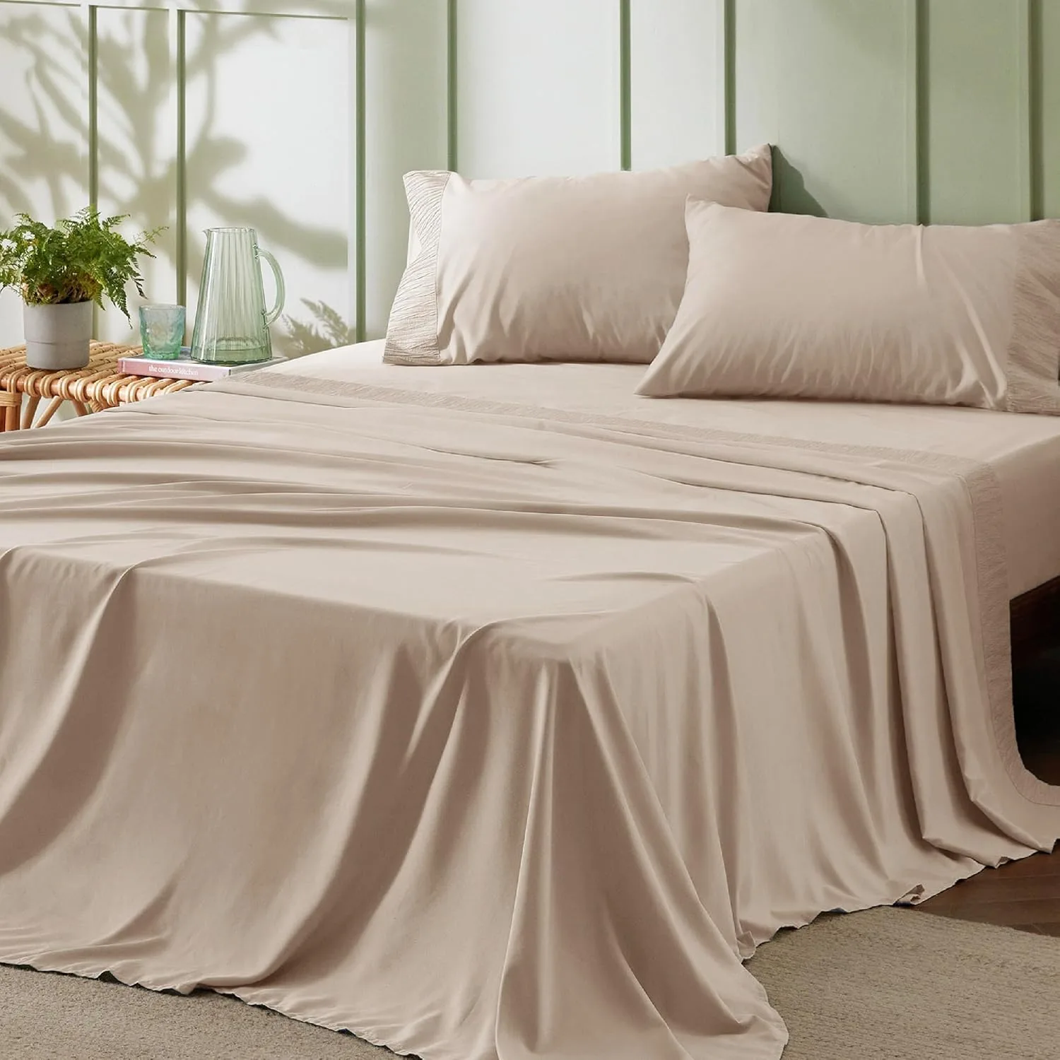 Bedsure King Size Sheets Set - 4 Pieces Soft King Sheets